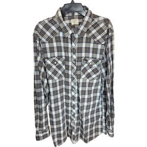 Old Navy Western Pearl snap Plaid Classic Fit Button Down Shirt Men's Size 2XLT